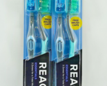 Reach Essentials Total Mouth Blue &amp; Green Soft Toothbrushes w/ Caps SOFT... - £8.59 GBP