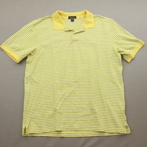 Lands End Mens Polo Shirt Size XL Striped Yellow Blue Golf Rugby Colorful Cotton - £12.62 GBP