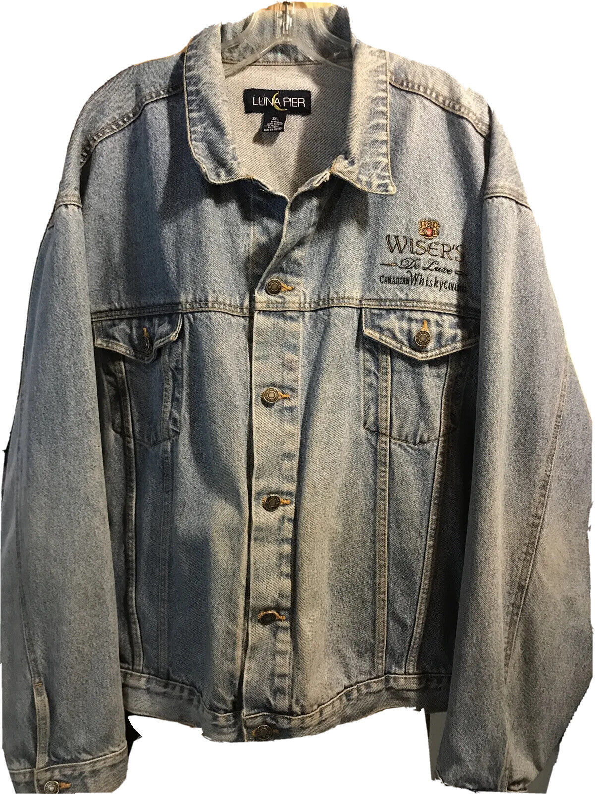 Primary image for Luna Pier Vintage Wiser’s Men’s 3XL Denim Long Sleeve Button Down Cotton Jacket