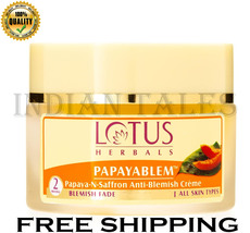  Lotus Herbals Papayablem Papaya-n-Saffron Anti-Blemish Cream, 50g  - £20.95 GBP