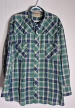 Wranglers Western Long Sleeve Snap Button Green Plaid Shirt Men&#39;s Size 2XL - $171.32 MXN