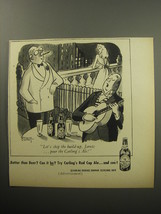1954 Carling&#39;s Red Cap Ale Ad - cartoon by Barney Tobey - Let&#39;s skip - £14.45 GBP