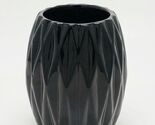 Black Ceramic Flower Vase H-6 in / Vintage Design Collectible - $24.95