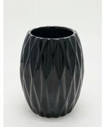 Black Ceramic Flower Vase H-6 in / Vintage Design Collectible - $24.95