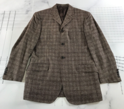 Dolce &amp; Gabbana Blazer Mens US 40R EUR 50R Brown Tweed Wool Linen Blend - £155.16 GBP
