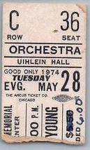 Jesse Colin Young Concert Ticket Stub May 28 1974 Milwaukee Wisconsin - £27.17 GBP
