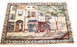 Mohawk Cafe De Paris Tapestry Wall Hanging Decor Art Size 54x38&quot; 2002 Ma... - $43.33