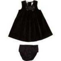 Girls Dress Carters Black Sleeveless &amp; Bloomers 2 Pc Velvet Holiday Part... - $16.83