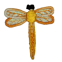 Iron On Embroidered Applique Patch Tiny Orange Iridescent Shimmer Wing D... - £7.11 GBP