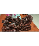 Wood Hand carved Asian sculpture of dragons  - £397.45 GBP