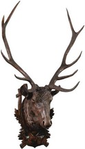 Wall Trophy Stag Head Lifesize Rustic Deer Hand Painted Brown Resin OK C... - £1,105.43 GBP