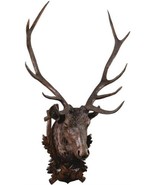 Wall Trophy Stag Head Lifesize Rustic Deer Hand Painted Brown Resin OK C... - £1,099.91 GBP