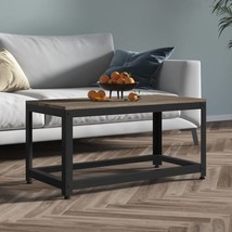 Coffee Table Grey and Black 90x45x45 cm MDF and Iron - £36.04 GBP