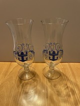 Royal Caribbean 8 1/4” Hurricane Anchor Stem Cocktail Glasses (Set of 2) - £9.57 GBP