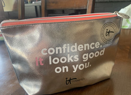 IT Cosmetics Confidence Cosmetics Make-up Bag Silver And Pink NEW - £6.05 GBP