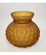 Diamond Quilted Glass Lamp Shade Satin Amber Fits 7&quot; Hurricane GWTW - €18,82 EUR