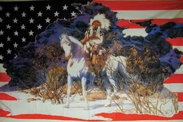 WARRIOR ON HORSE #3 FLAG FL116 flags american banner indian riding on ho... - $9.55