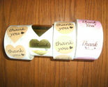 NEW Thank You Heart Stickers 1.25-1.5 inches Bundle Lot of 2000 tan, pin... - $13.95