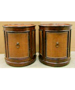 Matched Pair of Tommy Bahama Sandpiper Rattan Round Lamp Tables 545-950 - $3,258.55 CAD