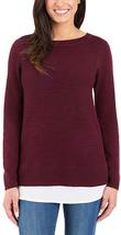 Hilary Radley Ladies&#39; 2fer Sweater (Heather Wine, Medium) - £15.73 GBP