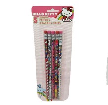 New In Package Sanrio Hello Kitty 5 Wood Pencils 2010 W/ Different Designs - £15.01 GBP