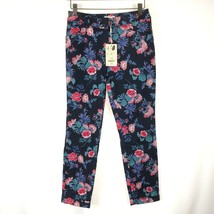 NWT Womens Size 4 Monsoon Multicolor Floral Print Stretch Textured Pants - £21.11 GBP