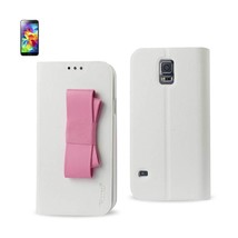 [Pack Of 2] Reiko Samsung Galaxy S5 Folio Wallet CASES-WHITE Pink - £20.74 GBP