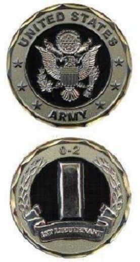 Primary image for US SELLER - NEW US ARMY 1ST LIEUTENANT O-2 RANK MILITARY CHALLENGE COIN SILVER