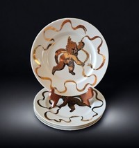 4 Neiman Marcus 8-1/4 in Porcelain Gilt Cherub Salad Dessert Plates Ange... - €58,89 EUR