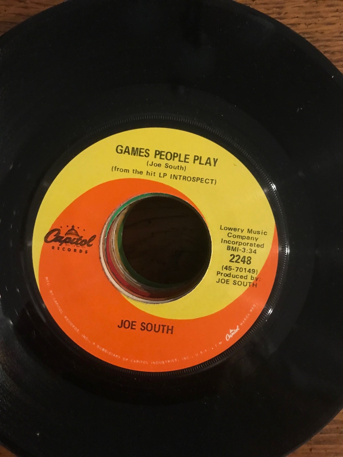 Joe South 45 Games People Play (B1) - $7.99