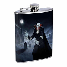 Dracula Vampire D7 8oz Stainless Steel Hip Flask - £11.86 GBP