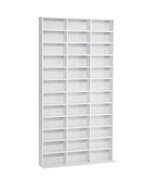 HOMCOM White CD DVD Storage Shelf – 33 Adjustable Shelves Media Rack 195cm - $254.38 CAD
