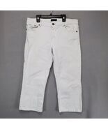 Madison Jeanswear White Denim Crop Carpi Jeans Women's 10 Stretch 34x21"... - €21,31 EUR