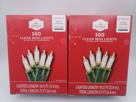 Lot of 2! 100 Count Clear Mini Lights Green Wire 21 Ft Holidays Weddings... - £12.16 GBP