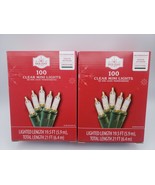 Lot of 2! 100 Count Clear Mini Lights Green Wire 21 Ft Holidays Weddings... - €13,62 EUR