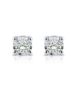  1ctw Round Diamond Stud Earrings Sterling Silver - White (E,VS1) - $620.32 CAD