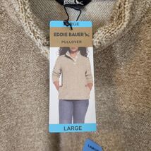 Eddie Bauer Women Large Beige 1/4 Button Pullover Sweater NWT $74.99 NEW... - $32.93 CAD