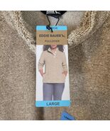 Eddie Bauer Women Large Beige 1/4 Button Pullover Sweater NWT $74.99 NEW... - $427.81 MXN