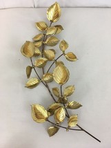 Formed Sheet Metal Welded Wire Gold Leaf Wall Hang Art Sculpture Décor  - £11.97 GBP