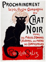 3505 Vintage 18x24 Poster.BLACk CAT.Chat Noir French cabaret.French Deco Art.Hom - £22.38 GBP