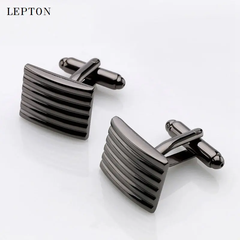 2017 Sale Real Tie Clip Black Square Cufflinks For Mens Stainless Steel Cuff - £21.78 GBP