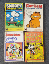 Vtg Colorforms Lot 1970s 1980s Garfield Mickey Snoopy Sewing Cards Play Set - $27.70