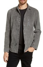 Men grey suede leather shirt designer suede cowboy men leather jacket sh... - £126.31 GBP+