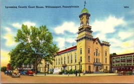 VINTAGE Cars - Lycoming County Court House Williamsport Pennsylvania POSTCARD A1 - £17.01 GBP