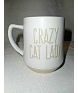 Crazy Cat Lady Oversized Glazed Cream &amp; Tan Spectrum 2017 Coffee Mug Cup... - £16.01 GBP