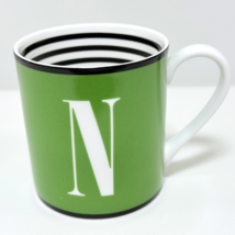 Kate Spade NY To the Letter Mug Monogram &quot;N&quot; Green and White 12oz by Lenox - $15.20