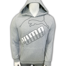 Nwt Puma Msrp $66.99 Big Logo Men&#39;s Gray Long Sleeve Hoodie Sweatshirt Size L - £22.10 GBP