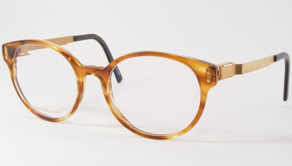 LeaLeks BO44 A40 13 14E Transparent Havana Gold UNIQUE RARE EYEGLASSES 4... - $155.90