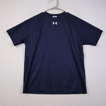 Under Armour Heat Gear TShirt L Navy Blue Short Sleeve Athletic Casual Mens - $10.87