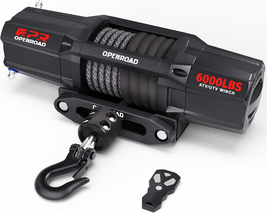  Electric Trailer 6K Winch with 1/4&quot;×50Ft Synthetic Rope,Wireless Remote... - $476.45